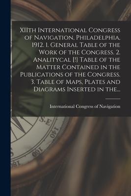 XIIth International Congress of Navigation Philadelphia 1912. 1. General Table of the Work of the Congress. 2. Analitycal [!] Table of the Matter Co