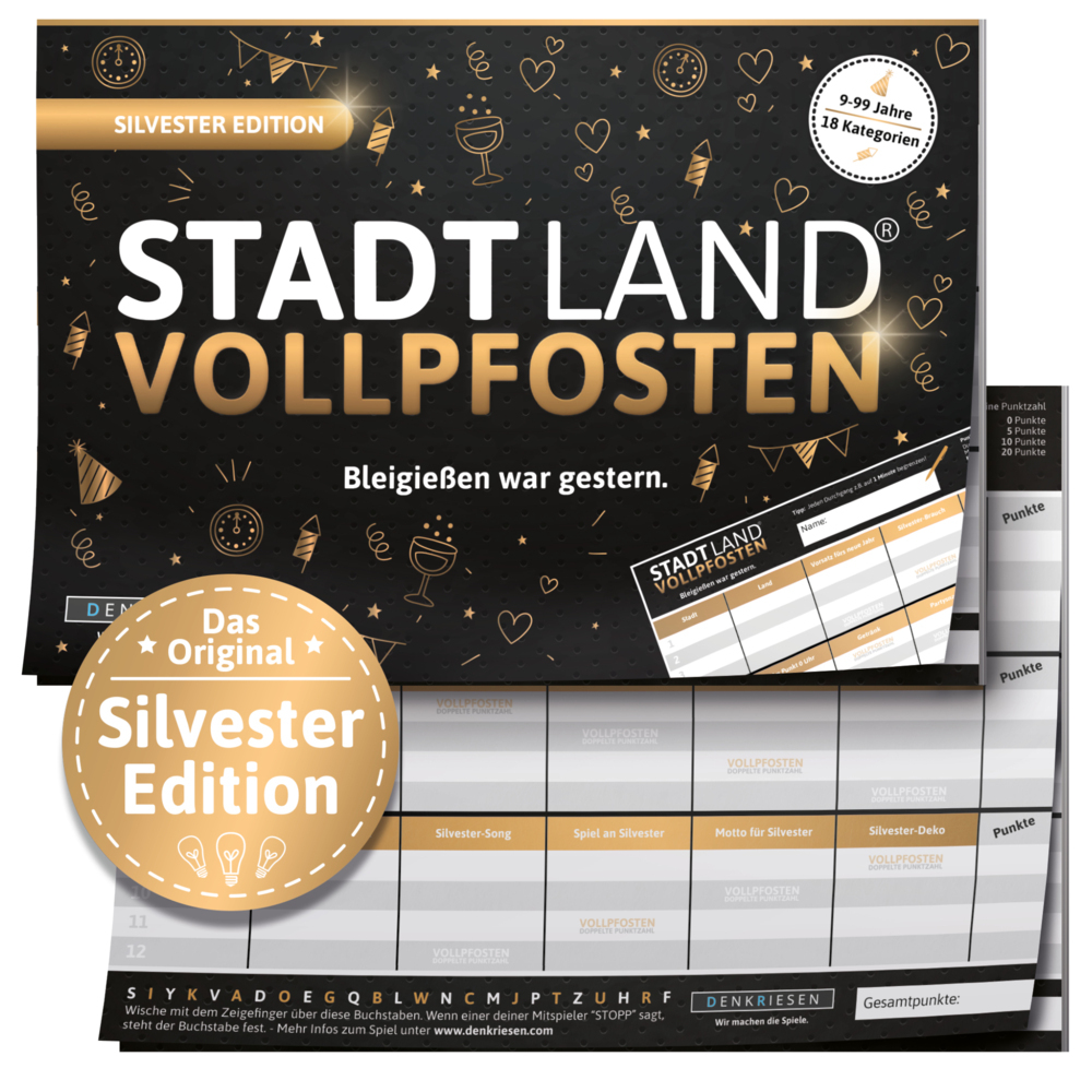 DENKRIESEN - STADT LAND VOLLPFOSTEN® - SILVESTER EDITION - 'Bleigießen war gestern.'