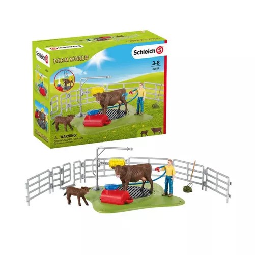 Schleich 42529 - Farm World Kuh Waschstation Spielset