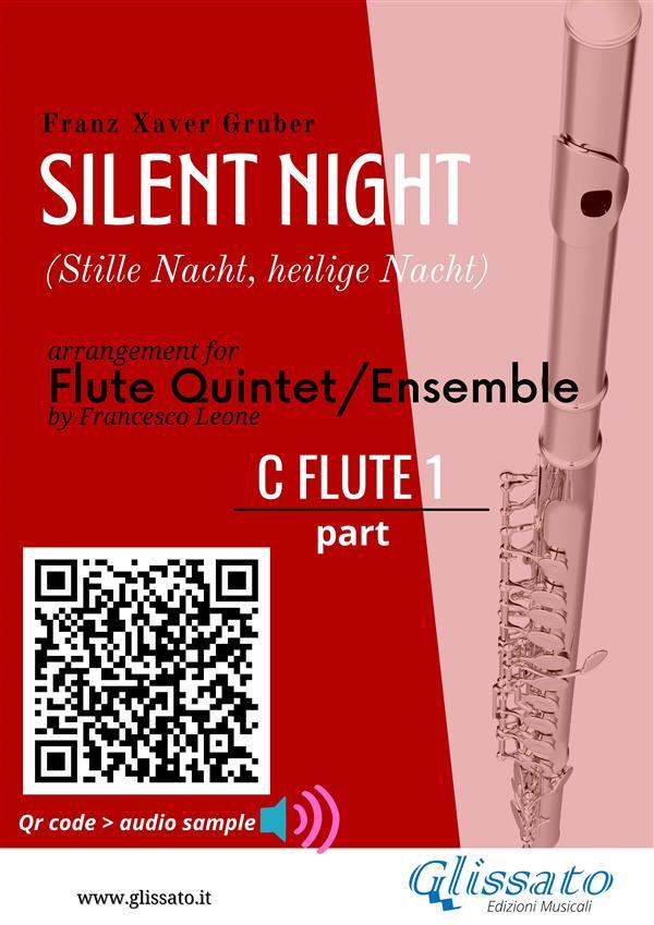 Flute 1 part of Silent Night for Flute Quintet/Ensemble
