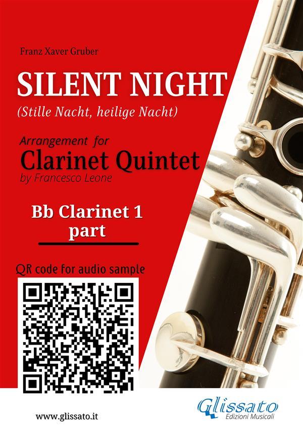 Bb Clarinet 1 part of Silent Night for Clarinet Quintet/Ensemble
