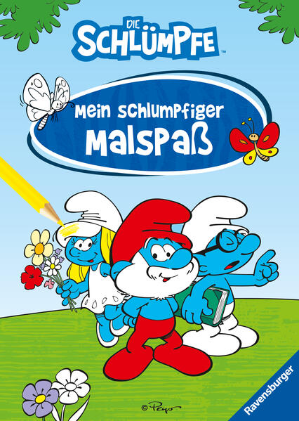 Ravensburger Die Schlümpfe - Mein schlumpfiger Malspaß - Malheft für Kinder ab 5 Jahren - Große Wimmelszenen zum Ausmalen