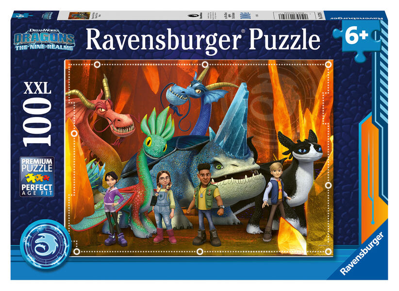 Ravensburger Kinderpuzzle 13379 - Dragons: Die 9 Welten - 100 Teile XXL Dragons Puzzle für Kinder ab 6 Jahren