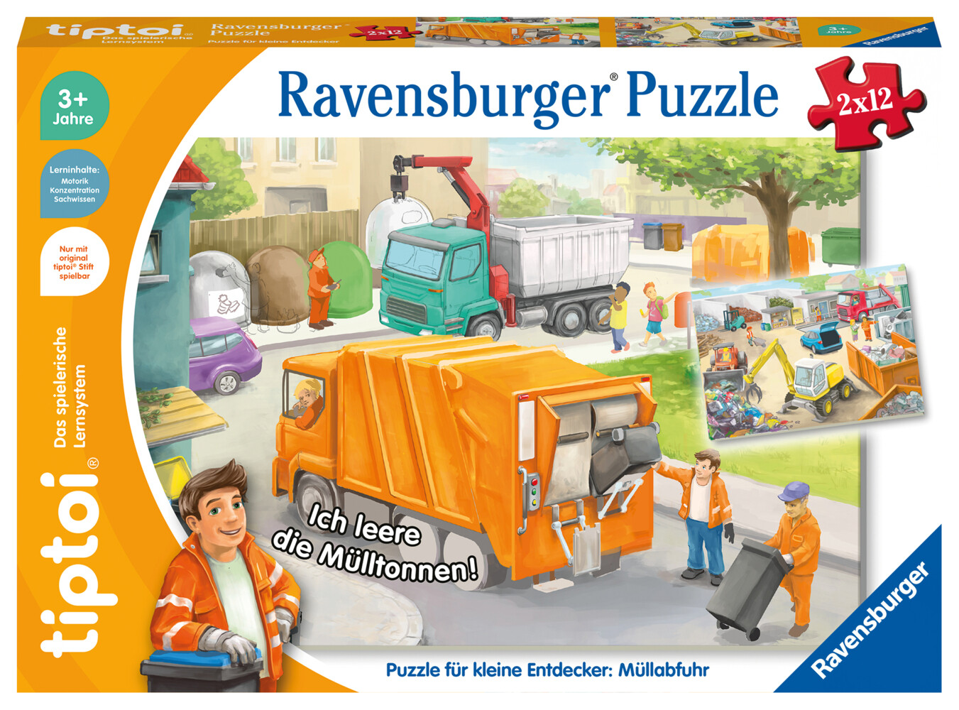Ravensburger tiptoi Puzzle 00172 Puzzle für kleine Entdecker: Müllabfuhr Kinderpuzzle ab 3 Jahren für 1 Spieler