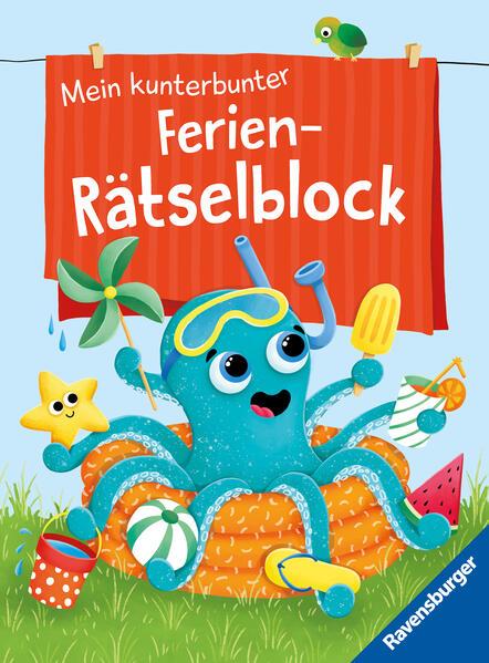 Ravensburger Mein kunterbunter Ferien-Rätselblock - Rätselspaß im Urlaub auf Reisen oder Zuhause - Ferien Unterhaltung für Kinder von 7 bis 9 Jahren