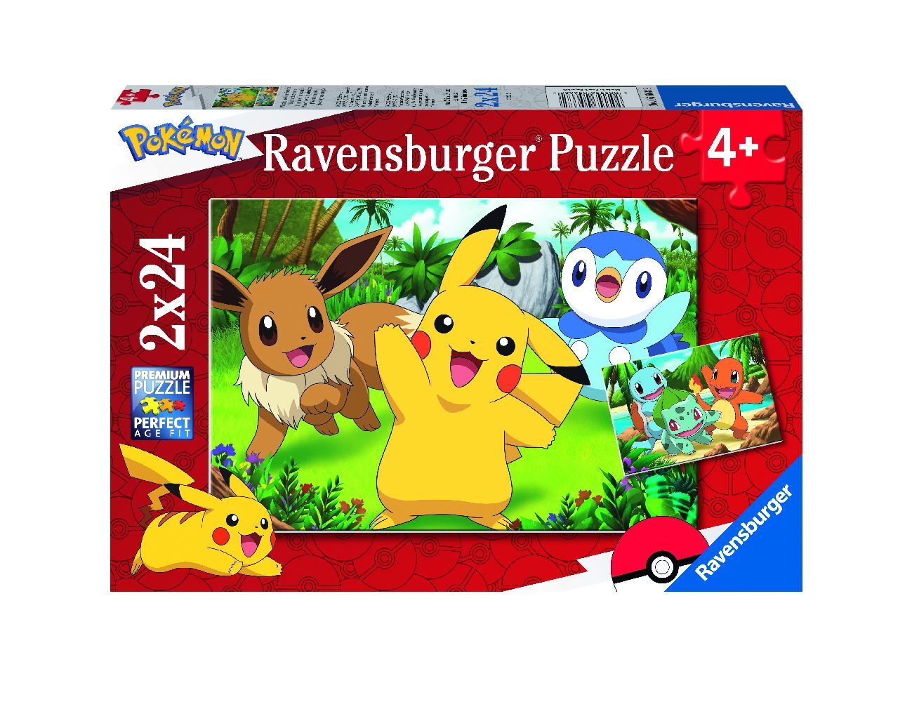 Ravensburger Kinderpuzzle 05668 - Pikachu und seine Freunde - 2x24 Teile Pokémon Puzzle für Kinder ab 4 Jahren