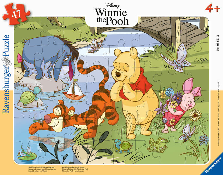Ravensburger Kinderpuzzle 05671 - Mit Winnie Puuh die Natur entdecken - 47 Teile Teile Disney Rahmenpuzzle für Kinder ab 4 Jahren