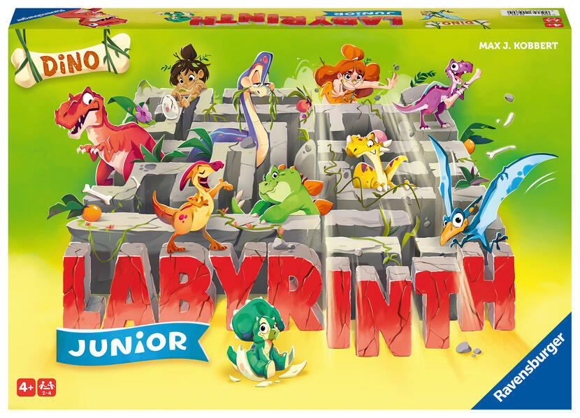Ravensburger® 20980 - Dino Junior Labyrinth - Familienklassiker für die Kleinen Spiel für Kinder ab 4 Jahren - Gesellschaftspiel geeignet für 2-4 Spieler Junior-Ausgabe mit Dinosaurier-Thema