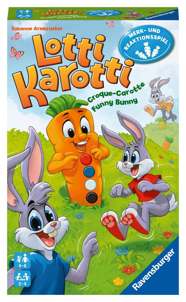 Ravensburger 20961 - Lotti Karotti Mitbringspiel für 2-4 Spieler ab 4 Jahren kompaktes Format Reisespiel Hasenspiel