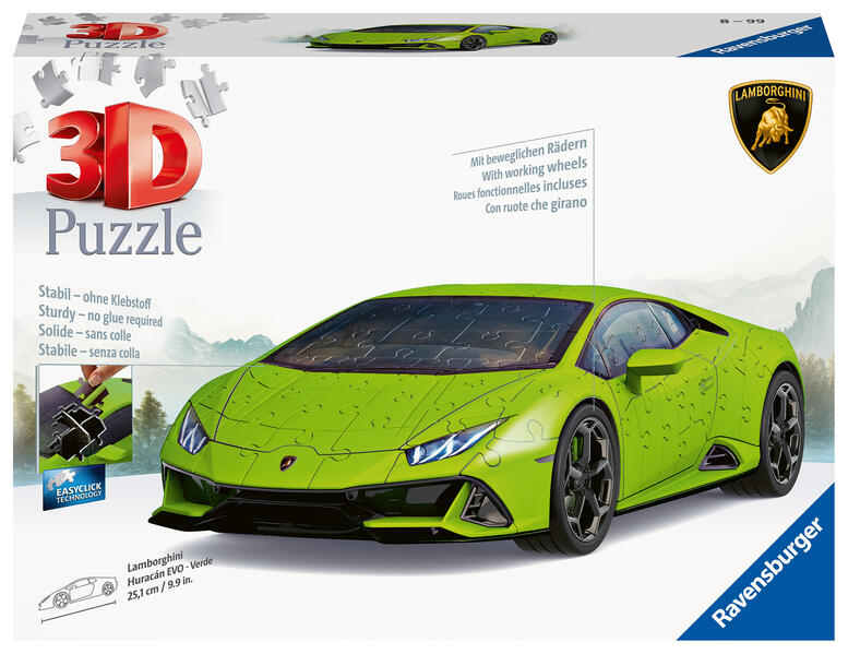 Ravensburger 3D Puzzle 11559 - Lamborghini Huracán EVO - Verde - der Supersportwagen als 3D Puzzle Auto