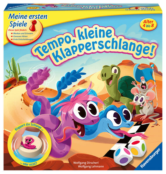 Ravensburger 20950 - Tempo kleine Klapperschlange! - das lustige Brettspiel für Kinder ab 4 Jahren für alle Fans auch von Tempo kleine Schnecke