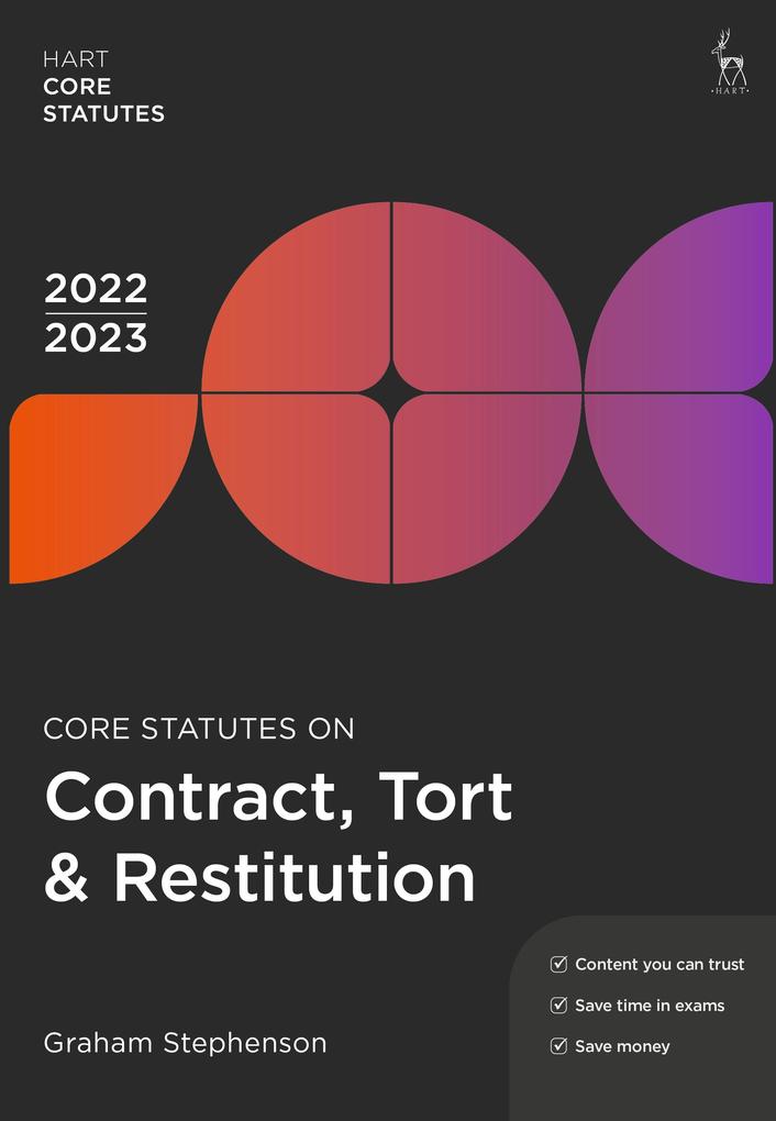 Core Statutes on Contract Tort & Restitution 2022-23
