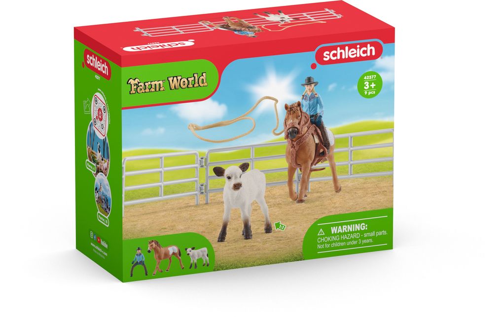 Image of Farm World Team Roping mit Cowgirl, Spielfigur