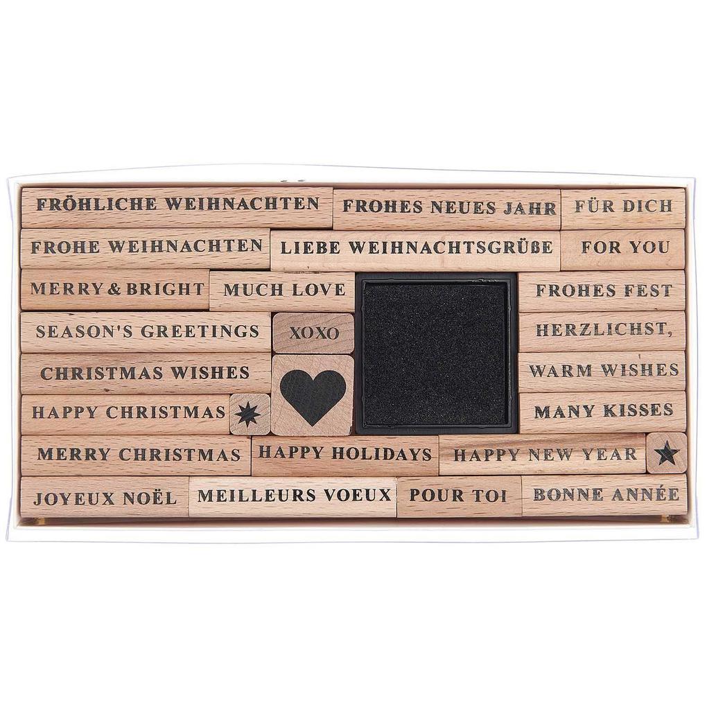 Stempelset Merry Christmas Serif FSC 100% 26 Stempel