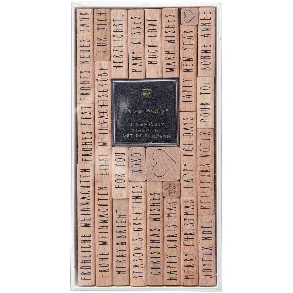 Stempelset Merry Christmas Typewriter FSC 100% 26 Stempel