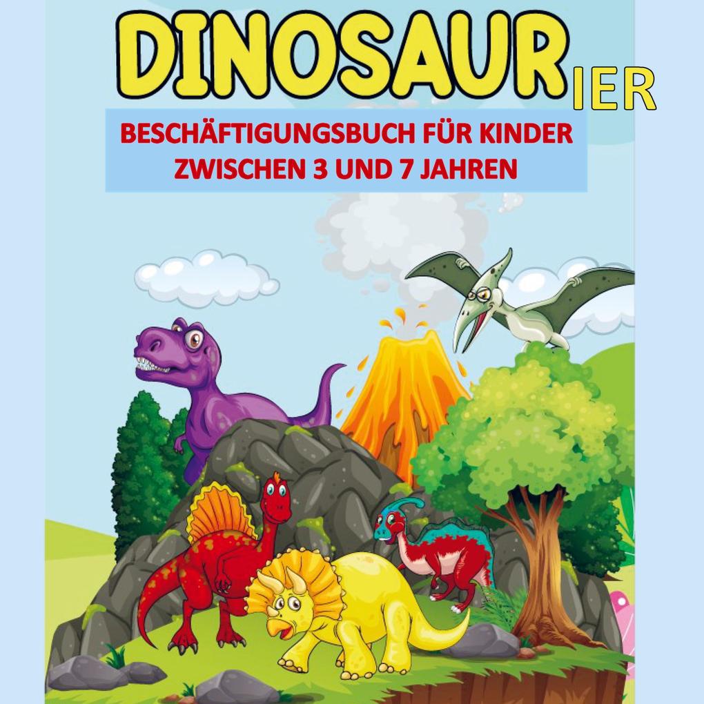 Dinosaurier-Aktivitätsbuch für Kinder: 100 Seiten kleines Dinosaurier-Aktivitätsbuch Ausmalbilder Punktmarker Punkt-zu-Punkt Labyrinthe für Kinder
