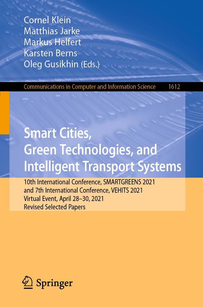 Smart Cities Green Technologies and Intelligent Transport Systems
