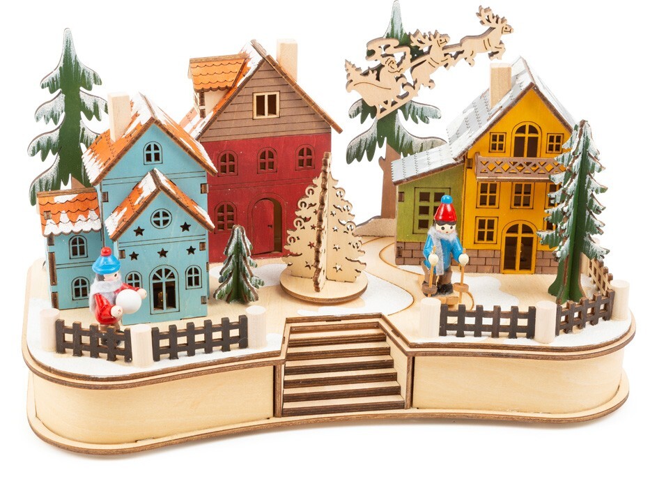 Image of Small foot 11391 - Weihnachtsdorf mit Beleuchtung Holz Höhe 17cm
