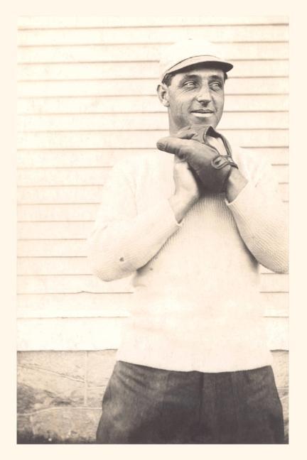 Vintage Journal Vintage Baseball Player with Glove