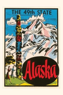 Vintage Journal Alaska Poster with Totem Pole
