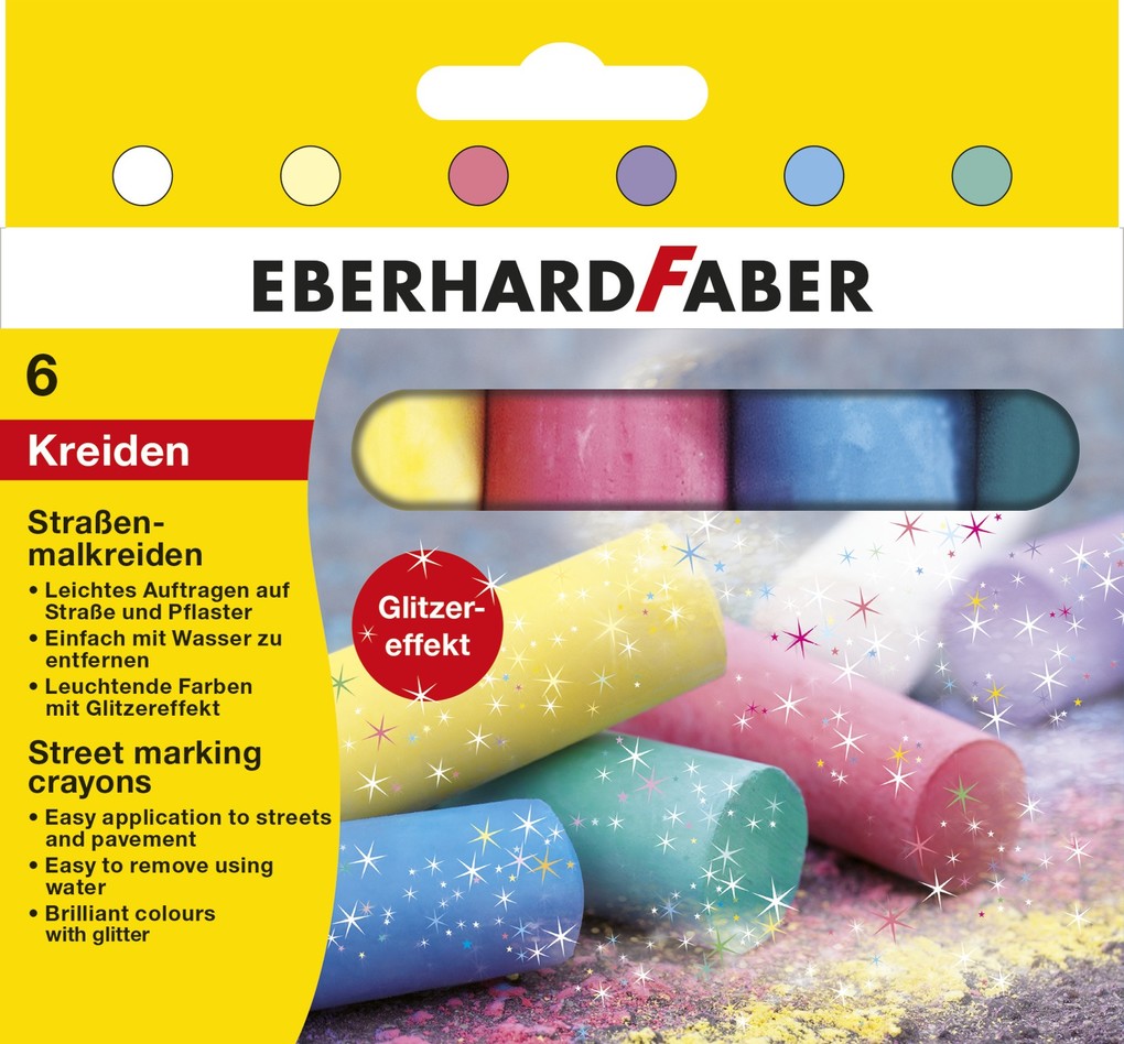 Blau/Rot/Grün Straßenmalkreide Glitzer 4 Stück - Image 5