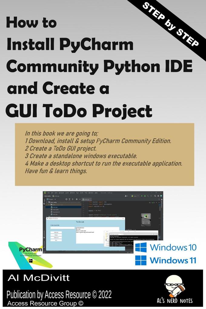 How to Install PyCharm Community Python IDE and Create a ToDo GUI Project