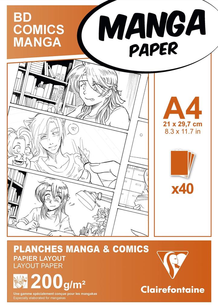 Papier für Manga Packung/Etui mit 40 Blatt A4 200g