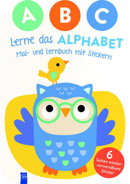 ABC - Lerne das Alphabet - Mal- und Lernbuch mit Stickern (Cover Eule)