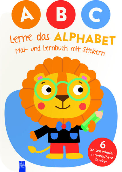 ABC - Lerne das Alphabet - Mal- und Lernbuch mit Stickern (Cover Löwe)