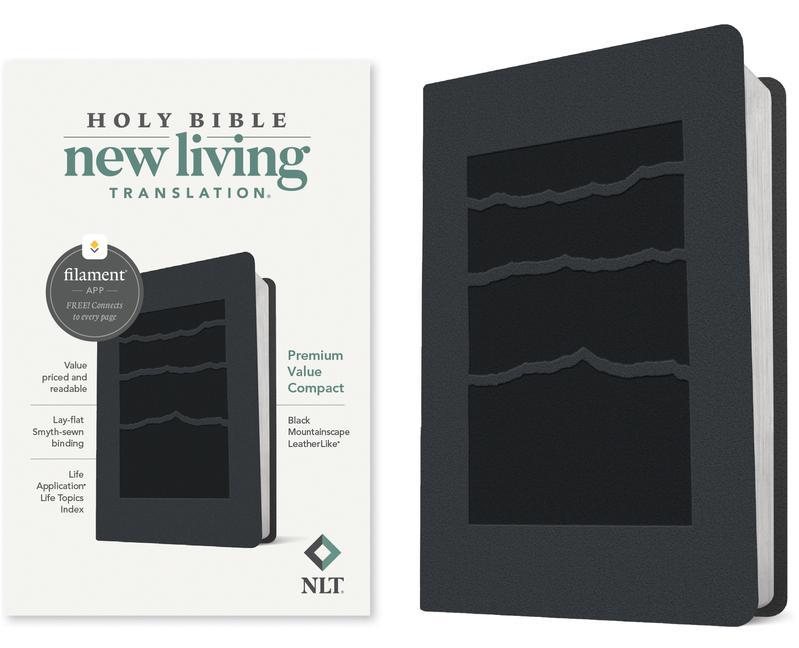 NLT Premium Value Compact Bible Filament-Enabled Edition (Leatherlike Black Mountainscape)