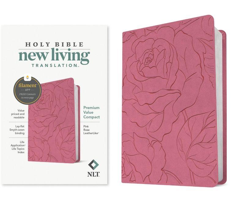 Tyndale House Publishers Nlt Premium Value Compact Bible Filament Enabled (Leatherlike Pink Rose)