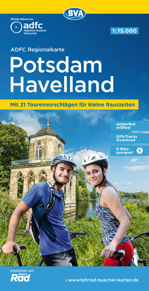 ADFC-Regionalkarte Potsdam Havelland 1:75.000 mit Tagestourenvorschlägen reiß- und wetterfest E-Bike-geeignet GPS-Tracks-Download