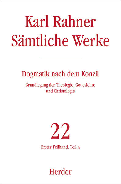 Karl Rahner Sämtliche Werke.Tl.1A