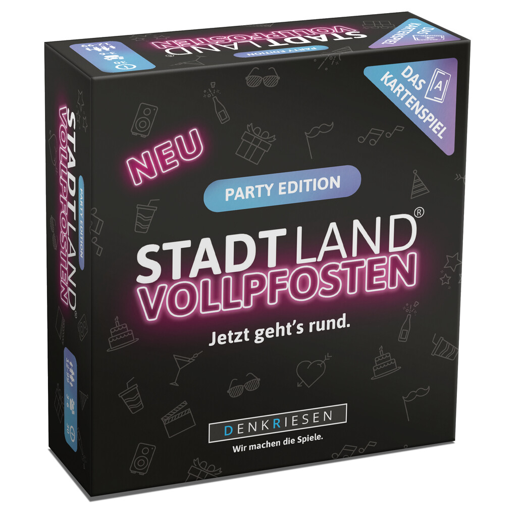 Denkriesen - Stadt Land Vollpfosten® - Das Kartenspiel - Party Edition Jetzt geht‘s rund (Spiel)