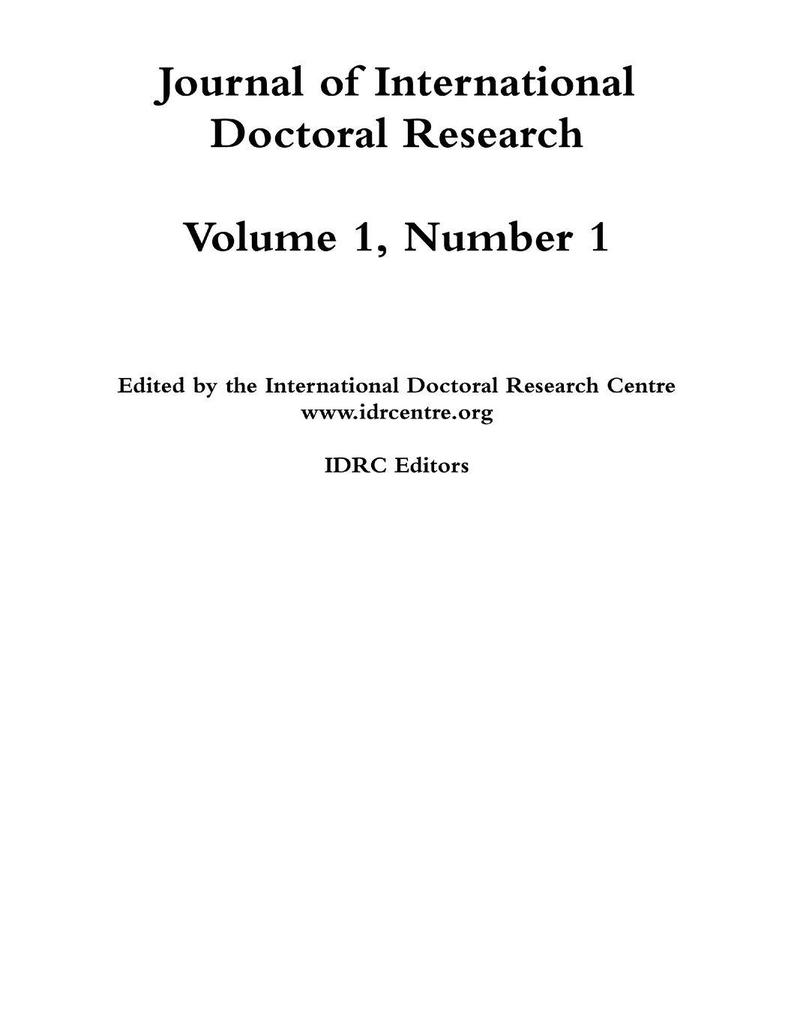 JIDR Vol 1 Number 1