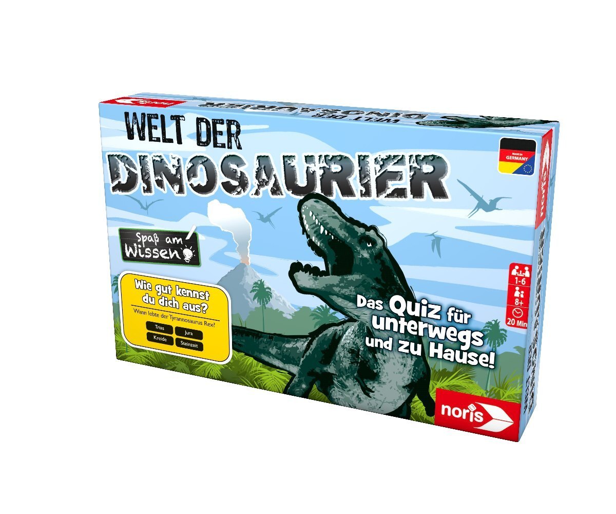 Noris 606011612 - Welt der Dinosaurier Ouiz-Spiel Wissensspiel