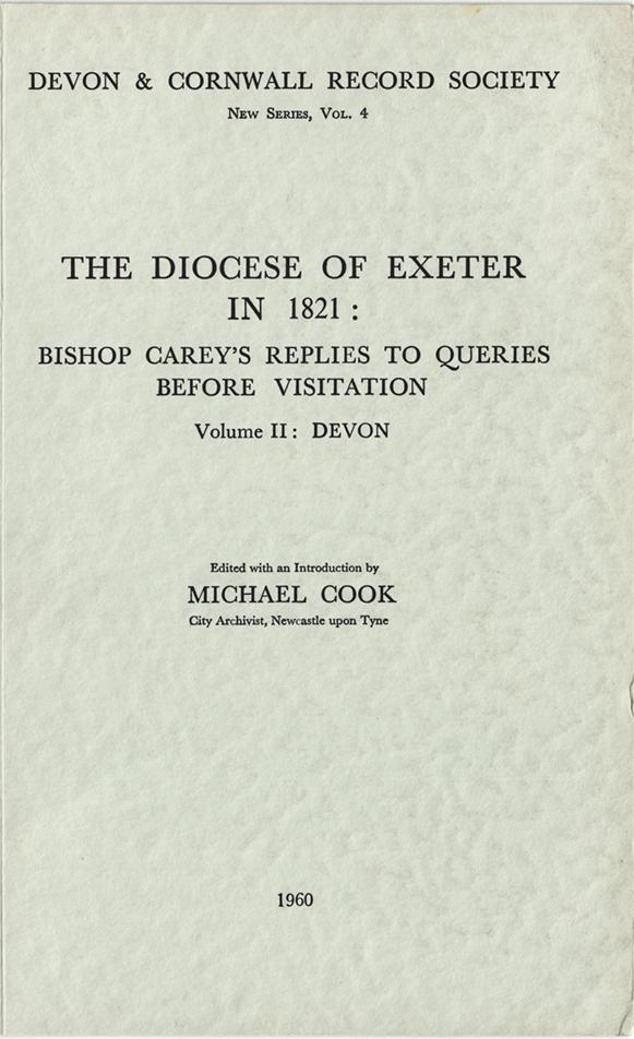 The Diocese of Exeter in 1821