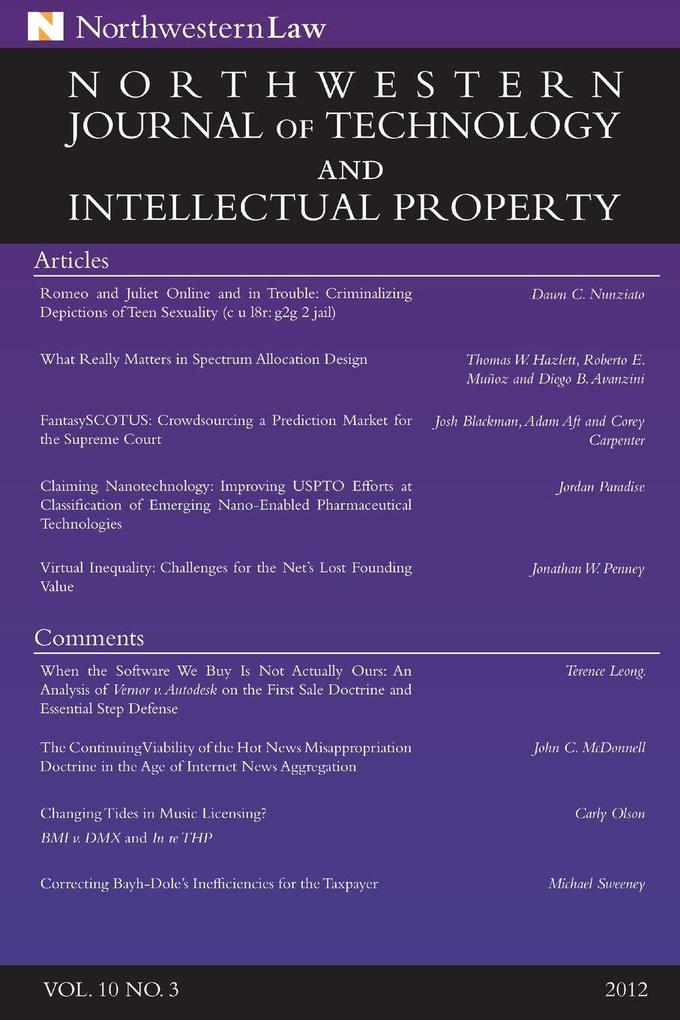 Northwestern Journal of Technology & Intellectual Property Vol. 10.3