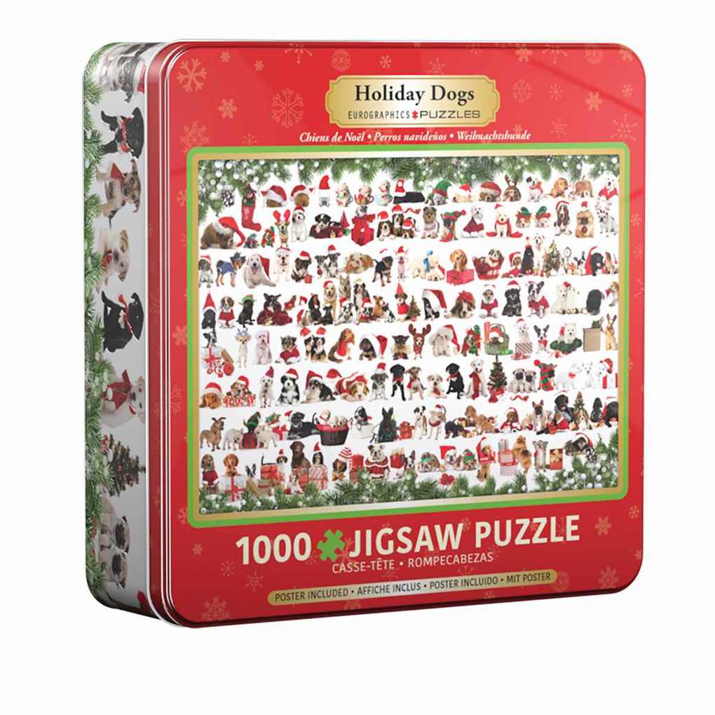 Eurographics 8051-0939 - Holiday Dogs Tin 1.000 Blech Puzzle