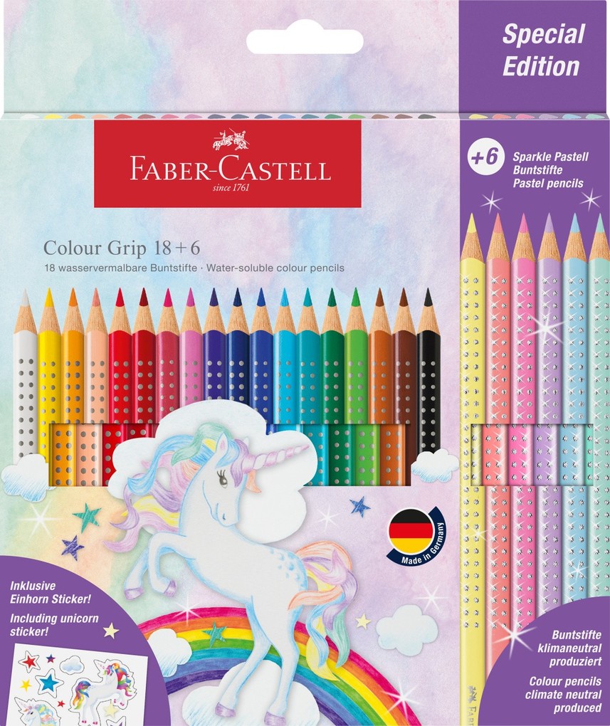 Faber-Castell Buntstifte Colour Grip Einhorn 18+6