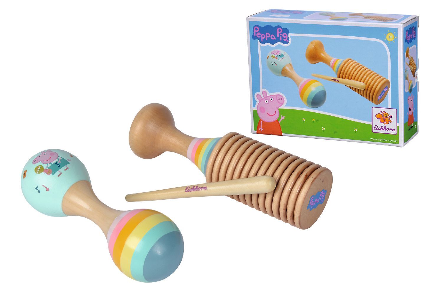 Eichhorn - Peppa Pig Maraca und Ratsche Set