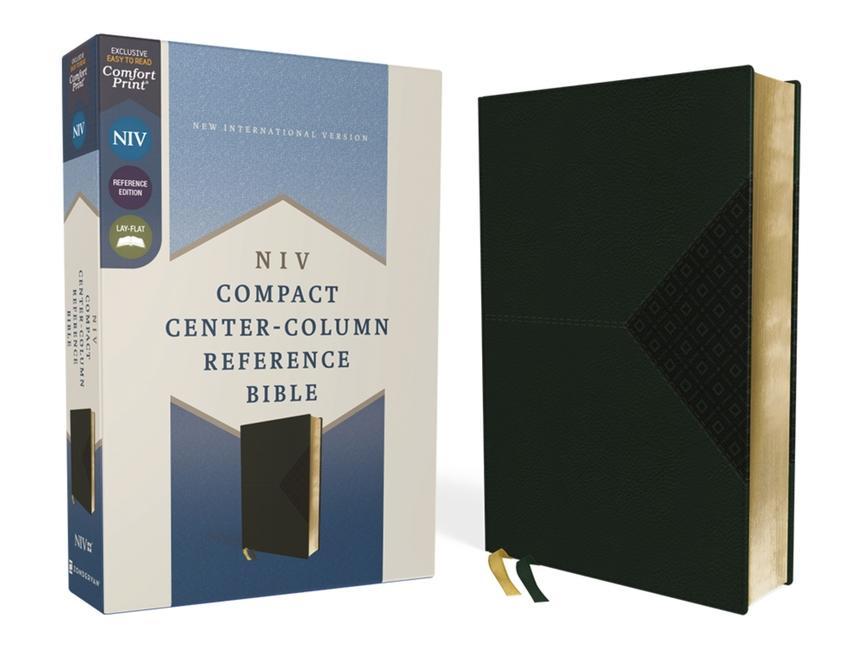 Niv Compact Center-Column Reference Bible Leathersoft Green Red Letter Comfort Print