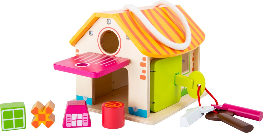 Small foot 10315 - Motorikhaus Stall Steckspielzeug Holz 20x16cm play&learn