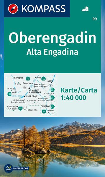 Kompass Karten GmbH Kompass Wanderkarte 99 Oberengadin / Alta Engadina 1, 40.000