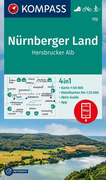 KOMPASS Wanderkarte 172 Nürnberger Land Hersbrucker Alb 1:50.000