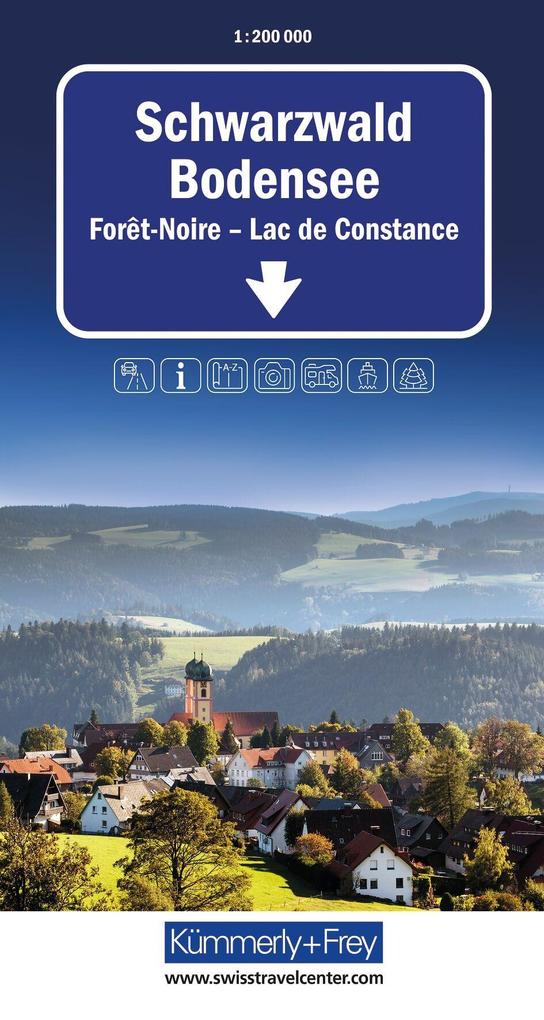 Kümmerly+Frey Strassenkarte Schwarzwald Bodensee 1:200.000