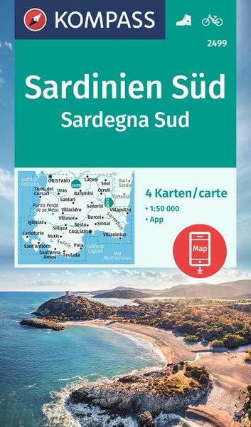 KOMPASS Wanderkarten-Set 2499 Sardinien Süd / Sardegna Sud (4 Karten) 1:50.000