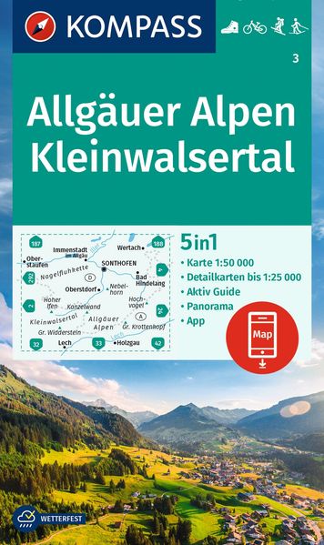 Kompass Karten GmbH Kompass Wanderkarte 3 Allgäuer Alpen Kleinwalsertal 1, 50.000