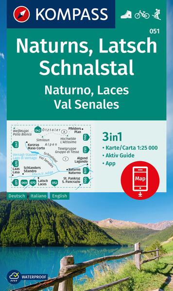 KOMPASS Wanderkarte 051 Naturns Latsch Schnalstal / Naturno Laces Val Senales 1:25.000