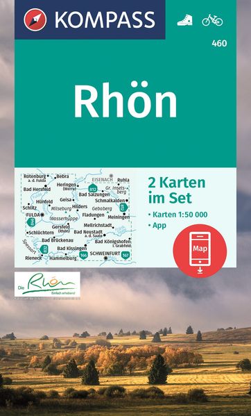 KOMPASS Wanderkarten-Set 460 Rhön Fulda (2 Karten) 1:50.000